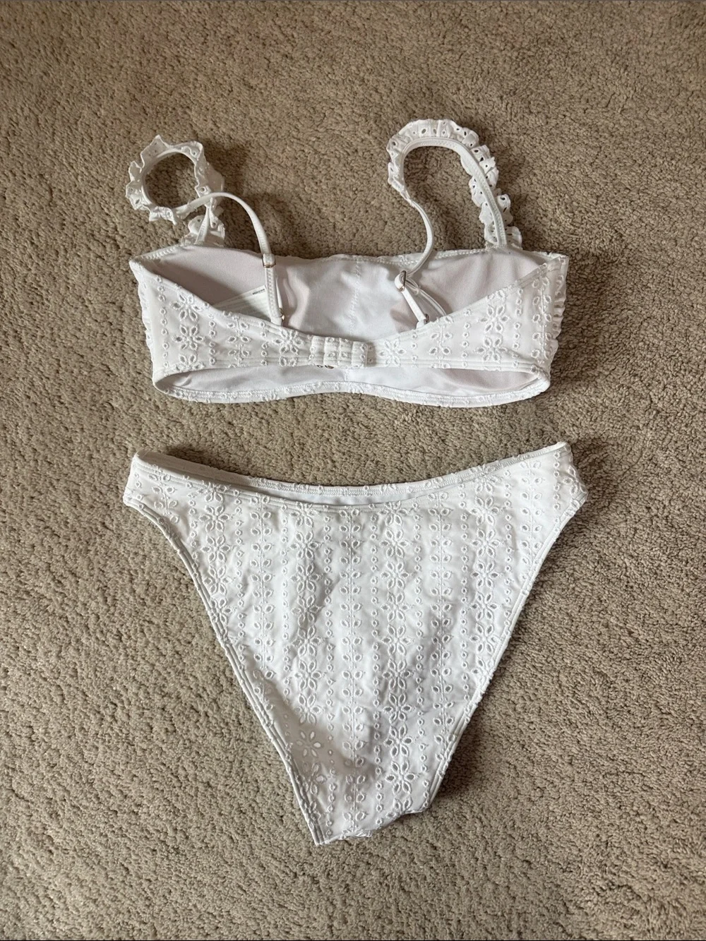Hollister White Eyelet Bikini Set - Strap Detail